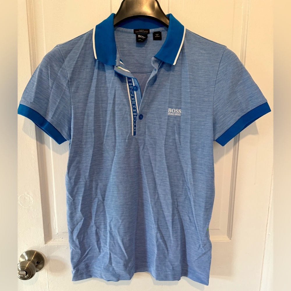 Boss Men's Light Blue Polo Shirt